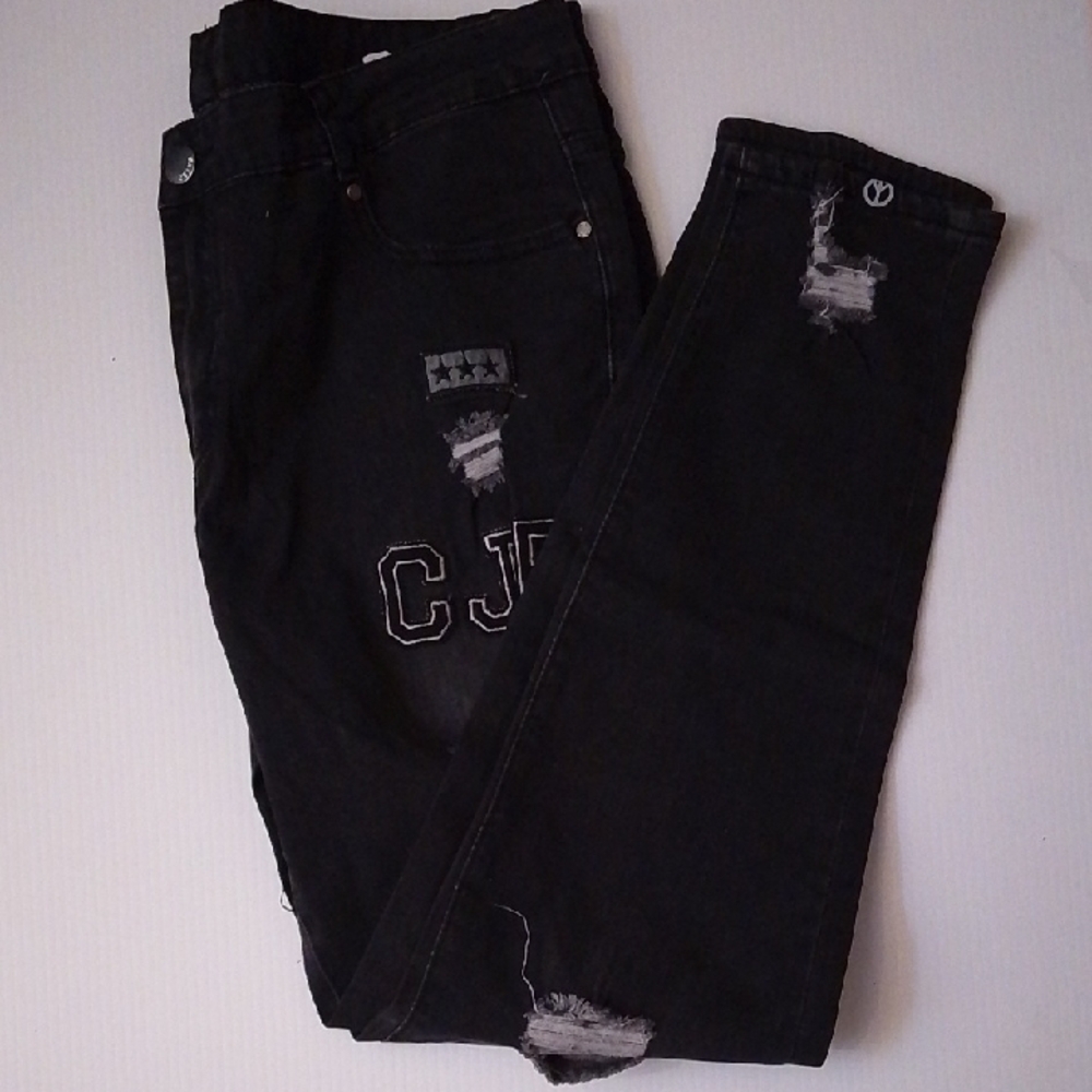 Distressed Black Jeans
